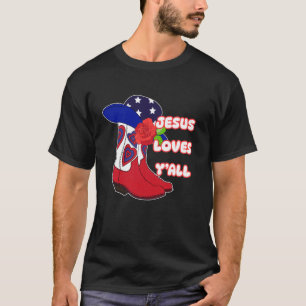 Kristen Cowgirl, Söt Jesus Älskar Er Alla, Patriot T Shirt