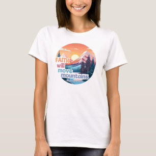 Kristen design för tro som flyttar berg t shirt