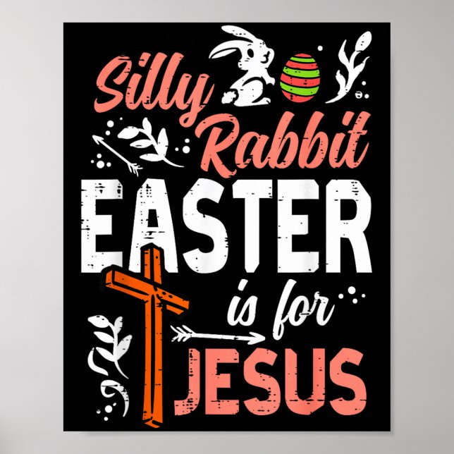 Kristen dum påskkel hare för Jesus män pojkarCh Poster (Framsidan)