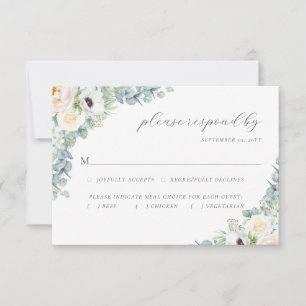 Kristen Elegant Boho Greenery Meal Choice Bröllop OSA Kort