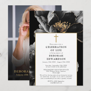 Kristen Elegant Modern Firande Av Liv Fotografi Inbjudningar
