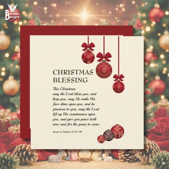 kristen | FÅR LORDEN BLESS DIG | Jul Julkort (Festive CHRISTMAS BLESSING greeting card based on Numbers 6)