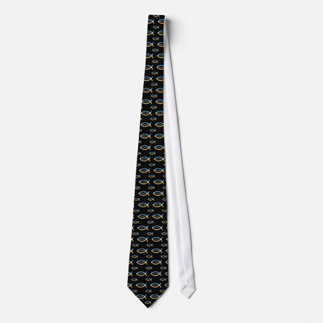 Kristen fisk: Ichthys - svart Tie Slips (Framsida)