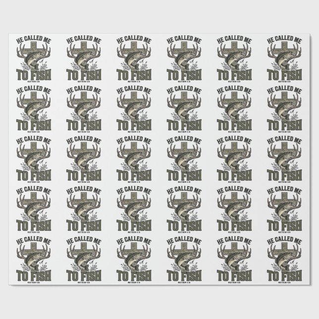 Kristen fiskedesign Han kallade mig till att fiska Presentpapper (Platt)