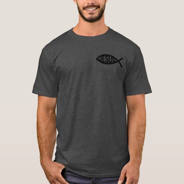 Kristen fiskesymbol med Jesu namn T Shirt (Framsida)