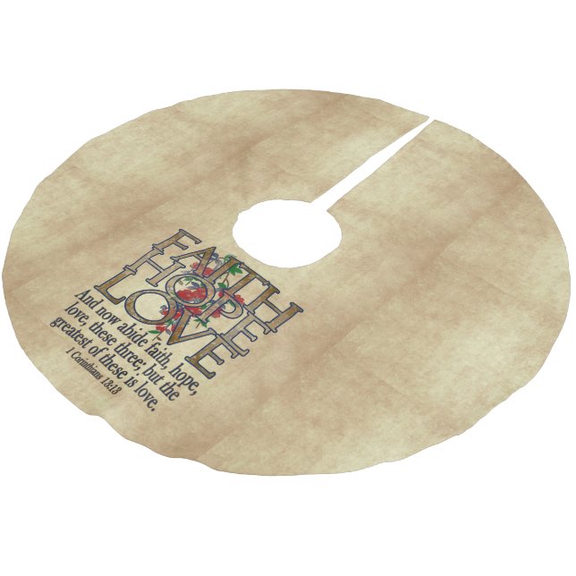 Kristen för Scripture för bibel för trohoppkärlek Julgransmatta Borstad Polyester (Vinklad)