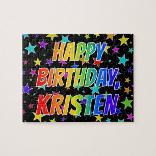 "KRISTEN" Första Namn, Roligten "GRATTIS PÅ FÖDELS Pussel