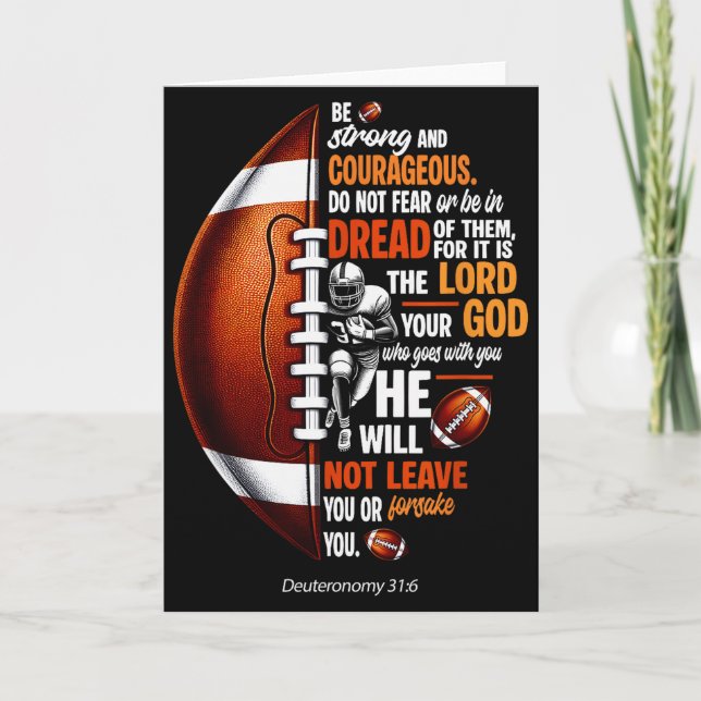 Kristen fotboll Deuteronomium 31 6 Bibeln Kristna Kort (Framsida)