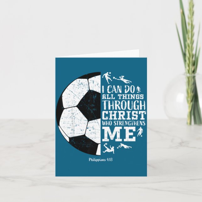Kristen fotboll tro bibelvers kort (Framsida)