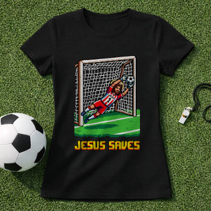 Kristen Fotbollsmålvakt Pixel-art Målvakt T Shirt