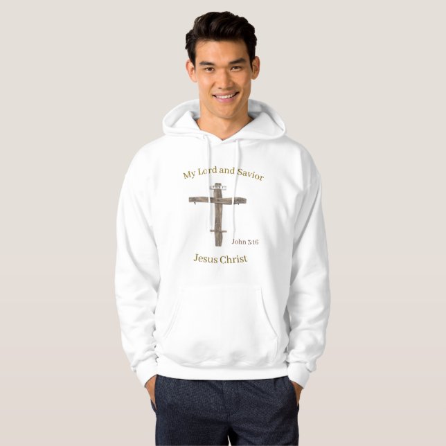 Kristen framsida och baksida Bibelvers Hoodie (Hel framsida)