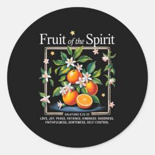 Kristen frukt av Anden Vintage frukt Orange Runt Klistermärke
