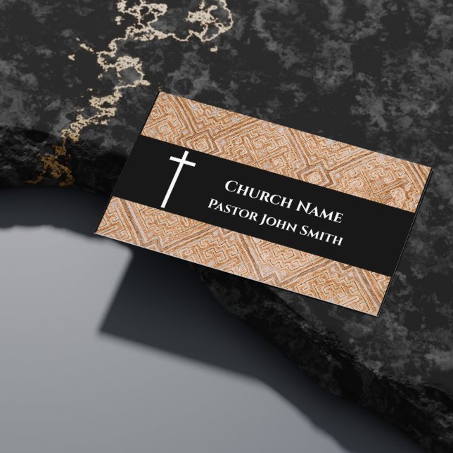 Kristen geometrisk mönster kyrkopastor visitkort (Church Pastor Geometric Pattern Christian Business Card
)
