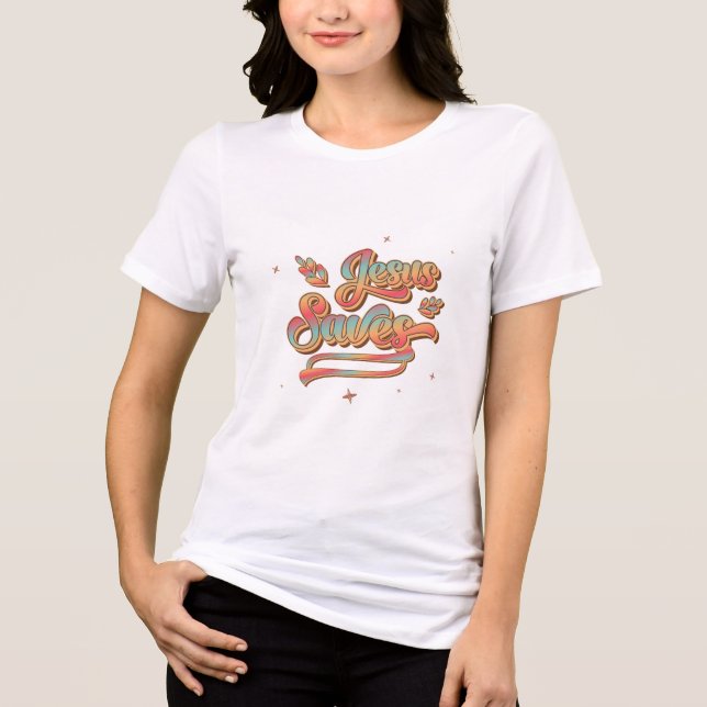 Kristen Gud Anpassad Jesus Räddar T Shirt (Framsida)