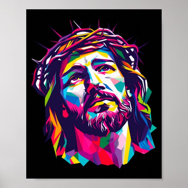 Kristen Gud Kristus Religiös Tro Välsignad F Poster (Framsidan)