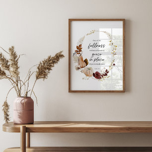 Kristen höstväggkonst – Johannes 1:16 Bibelvers Poster