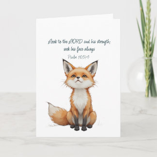 Kristen inspirationscitat Psalm 105:4 Fox Cute Kort