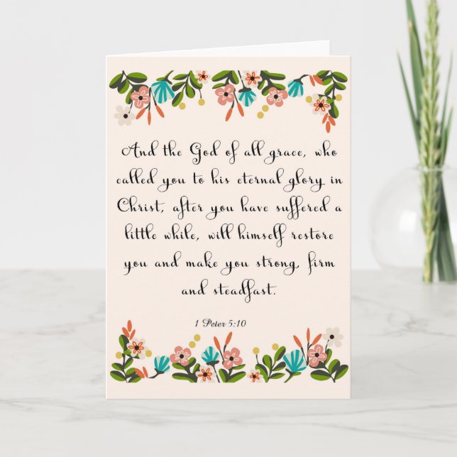 Kristen inspirera konst - 1 Peter 5:10 Helgkort (Framsida)