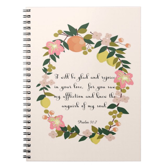 Kristen inspirera konst - Psalm31:7 Anteckningsbok (Framsidan)