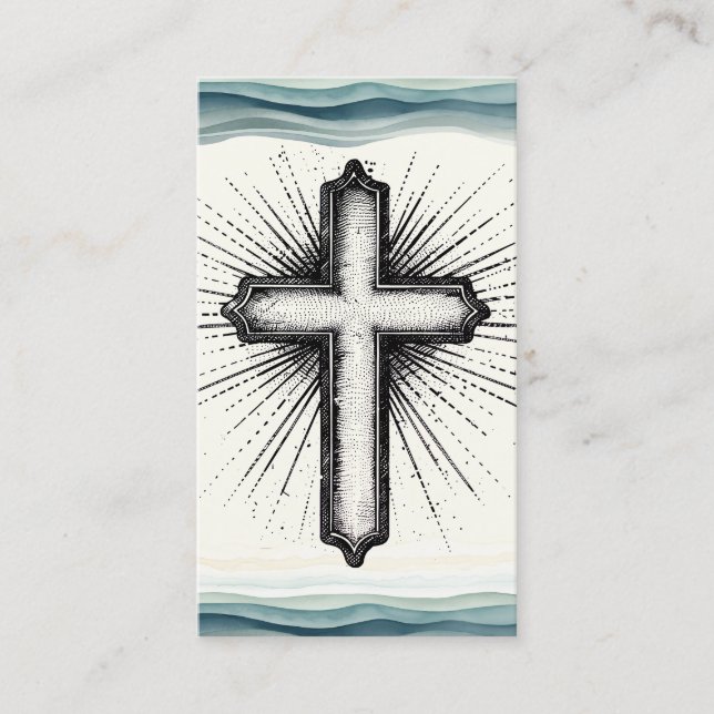 Kristen Inspirerande Bibel Religiöst Kors Visitkort (Framsida)