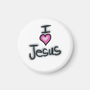 Kristen jag älskar Jesus jag älskar Jesus Vit Magnet