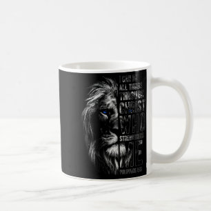 Kristen Jag Kan Göra Alla Ting Genom Kristus Lejon Kaffemugg