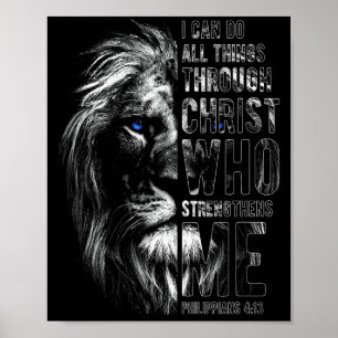 Kristen Jag Kan Göra Alla Ting Genom Kristus Lejon Poster