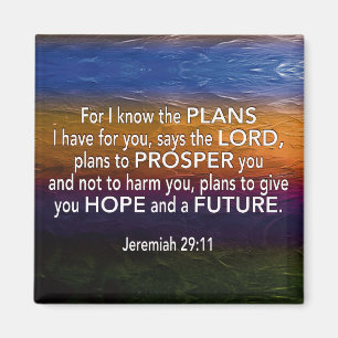 kristen JAG VET PLANERNA Jeremiah 29:11 Magnet