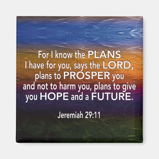 kristen | JAG VET PLANERNA | Jeremiah 29:11 Magnet (Framsidan)