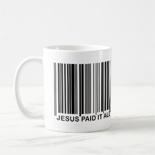 Kristen Jesus Betalade Allt Frälsning Streckkod UP Kaffemugg