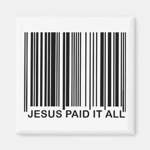Kristen Jesus Betalade Allt Frälsning Streckkod UP Magnet