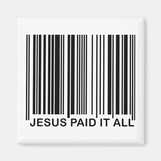 Kristen Jesus Betalade Allt Frälsning Streckkod UP Magnet (Framsidan)