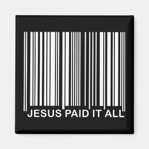 Kristen Jesus Betalade Allt Frälsning Streckkod UP Magnet