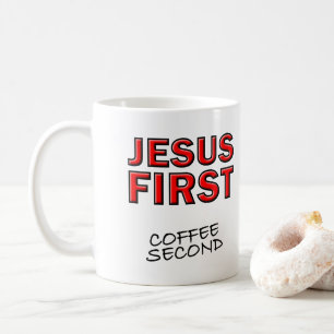 Kristen Jesus Först Kaffe Andra Kaffemugg