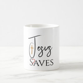 Kristen Jesus Räddar Kors Hjarta Kaffemugg