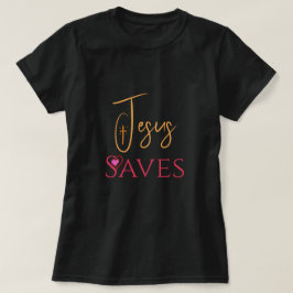 Kristen Jesus Räddar Kors Hjarta T Shirt