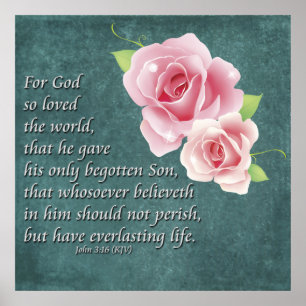Kristen John för Scripture för affischrobibel 3:16 Poster