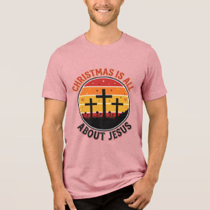 Kristen jul Jesus Solnedgång Cross T-Shirt Des