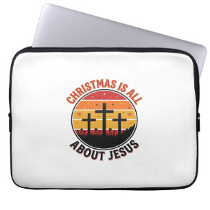 Kristen jul Jesus Solnedgång Cross T-Shirt Des Laptop Fodral