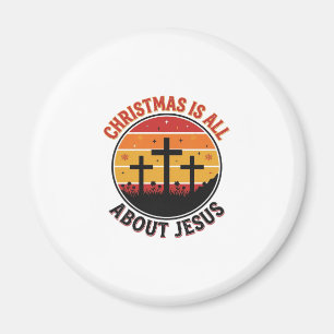 Kristen jul Jesus Solnedgång Cross T-Shirt Des Magnet