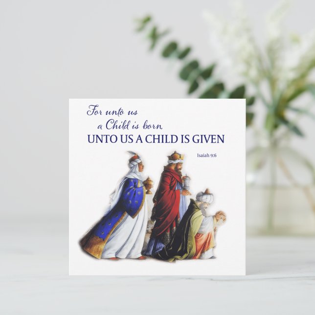 Kristen jul Oss är ett barn givet Julkort (Stående Fram)