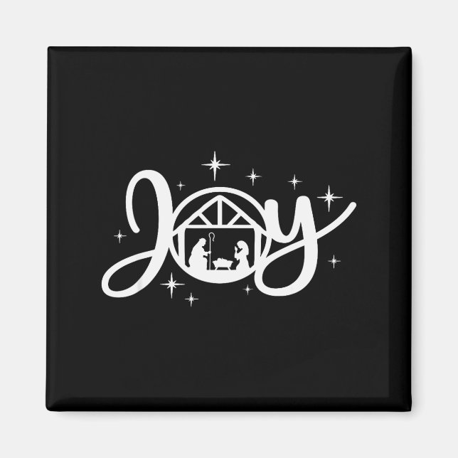 Kristen julglädje Jesus julkrubba tro Magnet (Framsidan)