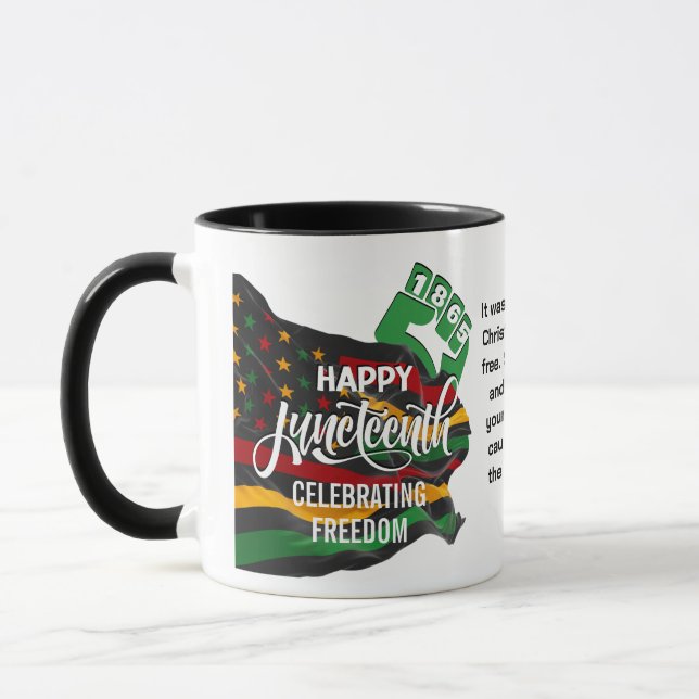 Kristen JUNETEENTH Afroamerikansk Flagga Mugg (Vänster)