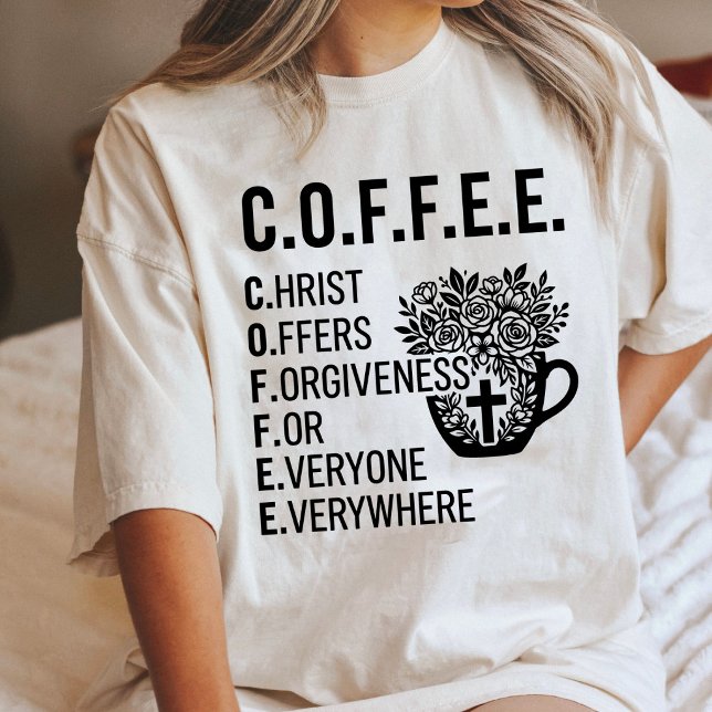 Kristen kaffe akronym tro gåva t shirt (Skapare uppladdad)