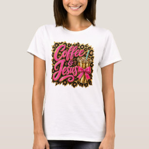 Kristen kaffe Jesus Leopardtryck Coquette slinga T Shirt