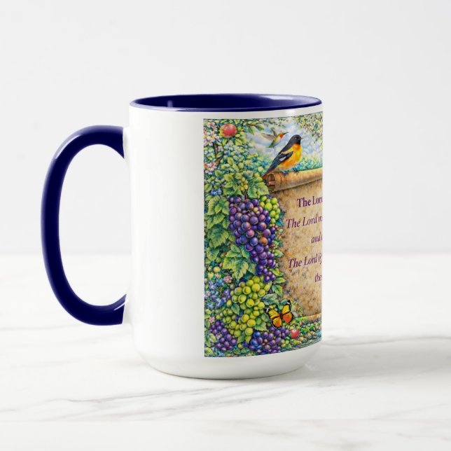 Kristen kaffemugg Blommig Skriftgåva (Vänster)