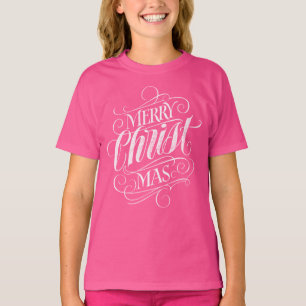 Kristen Kristus Jul Svart tavla Bokstavering Tee Shirt