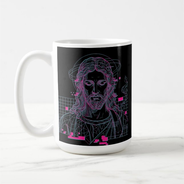 Kristen Kristvåg Grid Anaglyf Jesus Kristus Kaffemugg (Vänster)