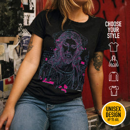 Kristen Kristvåg Grid Anaglyf Jesus Kristus T Shirt