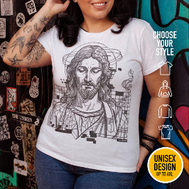 Kristen Kristvåg Grid Anaglyf Jesus Kristus T Shirt